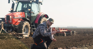 Accident involving a tractor in the fields.