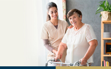 Nurse and patient at a nursing home