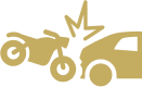 Car and Motorcycle collision Icon