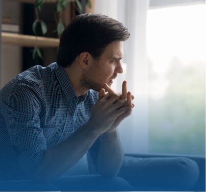 A man having thoughts